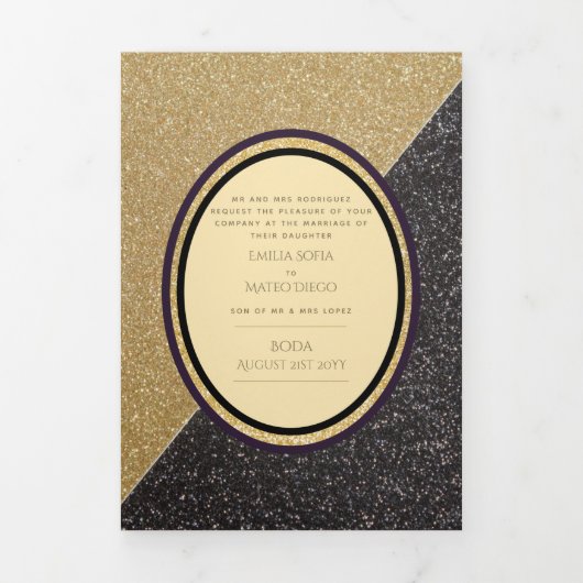 Nuestra Boda 6 pages Mariage espagnol Invitation (Page de couverture)