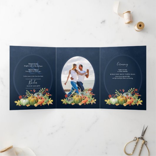 Nuestra Boda 6 pages Mariage espagnol Invitation (Intérieur)