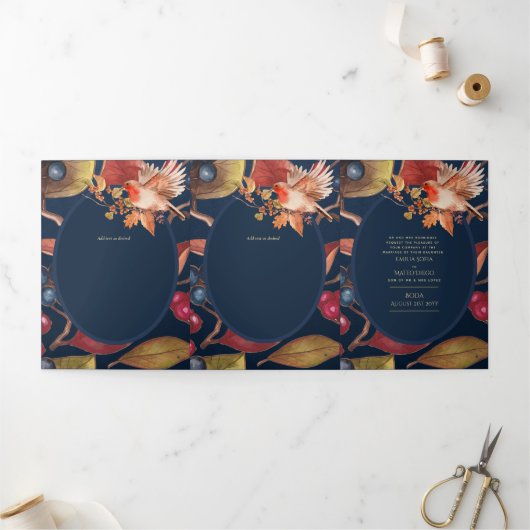 Nuestra Boda 6 pages Mariage espagnol Invitation (Extérieur)