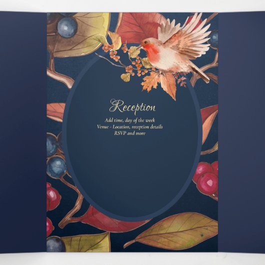 Nuestra Boda 6 pages Mariage espagnol Invitation (Intérieur au milieu)