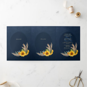 Nuestra Boda 6 pages Sunflower Mariage Invitation
