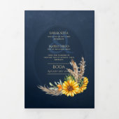 Nuestra Boda 6 pages Sunflower Mariage Invitation (Page de couverture)
