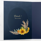 Nuestra Boda 6 pages Sunflower Mariage Invitation (Intérieur en premier)