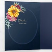 Nuestra Boda 6 pages Sunflower Mariage Invitation (Intérieur en premier)