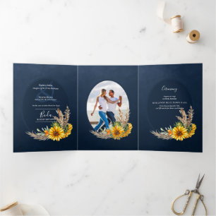 Nuestra Boda 6 pages Sunflower Mariage Invitation