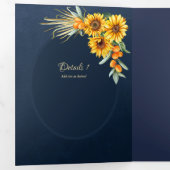 Nuestra Boda 6 pages Sunflower Mariage Invitation (Intérieur en premier)