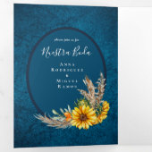 Nuestra Boda 6 pagina Zonnebloemen Weddenschap Drieluik Uitnodiging (Binnenzijde eerst)