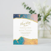 Nuestra Boda AGATE Gold Spanish Wedding INVITE (Staand voorkant)