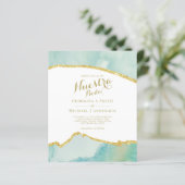 Nuestra Boda AGATE Gold Spanish Wedding INVITE (Staand voorkant)