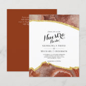 Nuestra Boda AGATE Gold Spanish Wedding INVITE (Voorkant / Achterkant)