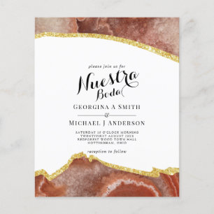 Nuestra Boda AGATE Gold Spanish Wedding INVITE