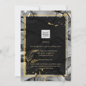 NUESTRA BODA Black Gold Ink Wedding INVITE Kaart (Achterkant)