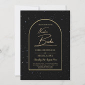 NUESTRA BODA BLACK OR étoile INVITATION de nuit (Devant)