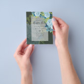 NUESTRA BODA Dusty Blue Floral BUDGET Flyer (Hand)