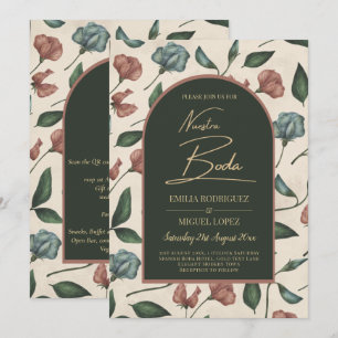 Nuestra Boda Emerald Green Terracotta Herfst Invit Kaart