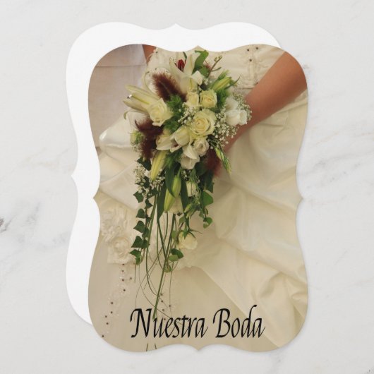 Nuestra Boda - faire-part de mariage espagnole (Devant / Derrière)