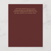 Nuestra Boda GOLD Lijst Spaans huwelijk INVITE Flyer (Achterkant)