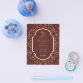 Nuestra Boda GOLD Lijst Spaans huwelijk INVITE Flyer (Enkel)