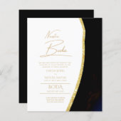Nuestra Boda Gold Text AGATE Wedding INVITE (Voorkant / Achterkant)