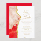 Nuestra Boda Gold Text AGATE Wedding INVITE (Voorkant / Achterkant)