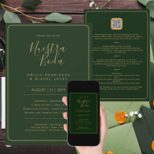 NUESTRA BODA GREEN GOLD RSVP MENU DETAILS QRCode