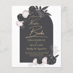 NUESTRA BODA Grey Blushing Roze Spaans Flyer