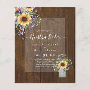 Nuestra Boda Invitacion Spain Wedding SUNFLOWERS Flyer