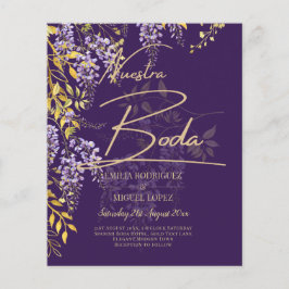 Nuestra Boda Lila Wisteria Wedding Spaans Invite