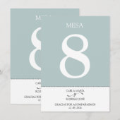 NUESTRA BODA Numéro de table espagnol modifiable (Devant / Derrière)