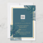 NUESTRA BODA Peacock Blue Gold Wedding Invitation (Dos)
