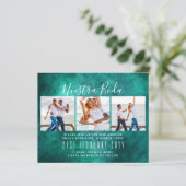 Nuestra Boda Photo Collage Wedding INVITE (Staand voorkant)