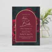 NUESTRA BODA Red Roses Forest Green INVITATION d'h (Debout devant)