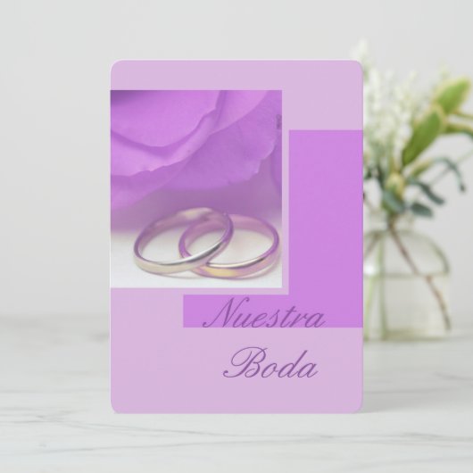 Nuestra Boda - Spaanse trouwuitnodiging Kaart (Staand voorkant)