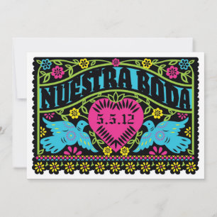 Nuestra Boda Tortelduifjes Banner Invitation Kaart