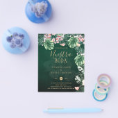 NUESTRA BODA Tropisch Groene Roze Floral Invite Flyer (Enkel)