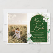 NUESTRA BODA White Roses Espagnol Photo Invitation (Devant)