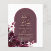 NUESTRA BODA Wine Red Roses INVITACTIONS (Voorkant)