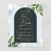 NUESTRA BODA Winter Greenery Wedding Invite Flyer (Voorkant)