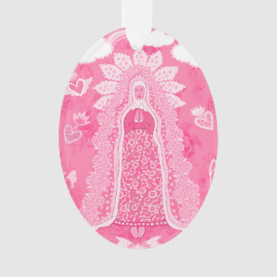 Nuestra Señora de Guadalupe Pink Ornament