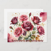Nuestro amor es como una rosa eterna feestdagenkaart (Voorkant / Achterkant)
