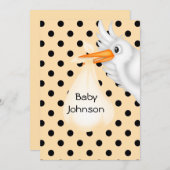 Nuetral gepersonaliseerde Stork Baby shower uitnod Kaart (Voorkant / Achterkant)