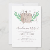 Nuetral Pumpkin Brown Beige Greenery Vrijgezellenf Kaart (Voorkant)