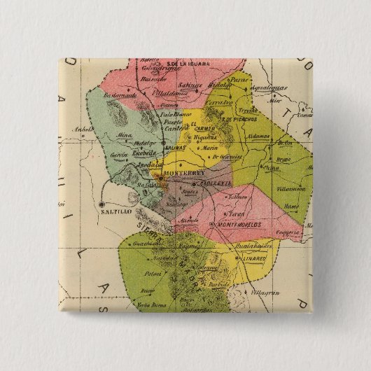 Nuevo Leon, Mexico Vierkante Button 5,1 Cm (Voorkant)