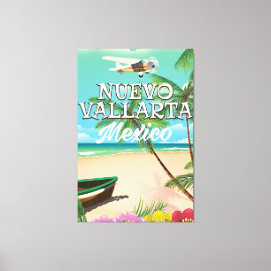Nuevo Vallarta Mexico strand reisposter Canvas Afdruk