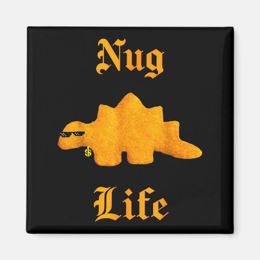 Nug Life Dinosaur Chicken Nugget Funny Retro  Magneet (Voorkant)