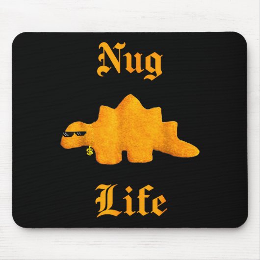 Nug Life Dinosaur Chicken Nugget Funny Retro  Muismat (Voorkant)