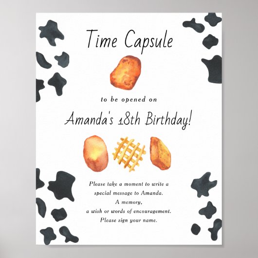 Nugget Time Capsule 1e verjaardag genderneutraal Poster (Voorkant)