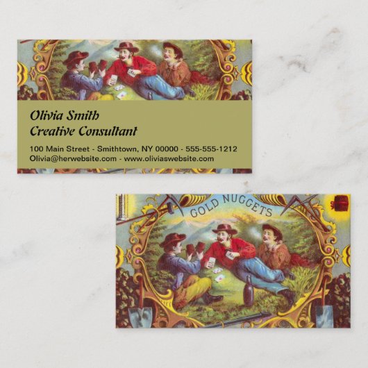 Nuggets d'or Antique Étiquette Cigar (Devant / Derrière)