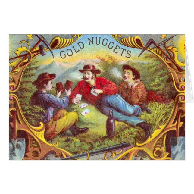 Nuggets d'or Antique Étiquette Cigar (Devant horizontal)