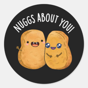 Nuggs over je grappige eten Nugget Pun Dark BG Ronde Sticker